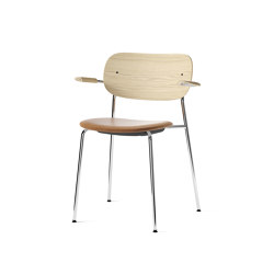 Co Chair w/ Armrest, Chrome / Seat with leather | Chairs | Audo Copenhagen