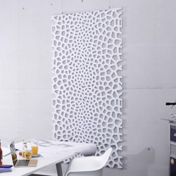 recycled greenPET | designed acoustic divider air voronoi | Sound absorbing objects | SPÄH designed acoustic