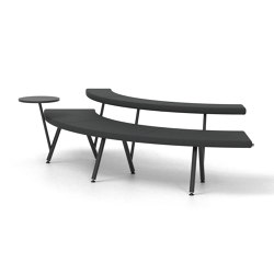 Autobahn, 90˚ Curved seat with floating table | Modular seating elements | Derlot
