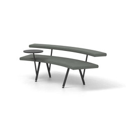 Autobahn, 45˚ Curved seat with floating table | Modular seating elements | Derlot