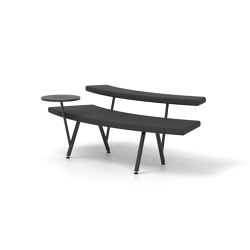 Autobahn, 45˚ Curved seat with floating table | Benches | Derlot