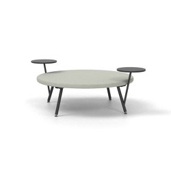 Autobahn, Circular ottoman with two floating tables | Modular seating elements | Derlot