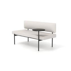 Crescent, Mid-back seat with floating table | Modular seating elements | Derlot