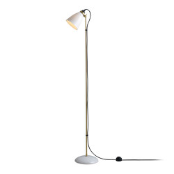Hector 30 Floor Light, Satin Brass, Natural, with Black Cable | Free-standing lights | Original BTC