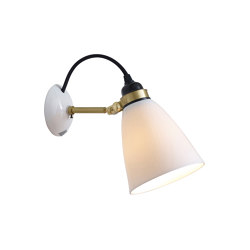 Hector 30 Wall Light, Satin Brass, Natural, with Black Cable | Appliques murales | Original BTC