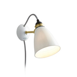 Hector 30 Wall Light, Plug, Switch & Cable, Satin Brass with Grey Braided Cable | Appliques murales | Original BTC