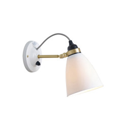 Hector 30 Wall Switched, Satin Brass, Natural, with Grey Cable | Wall lights | Original BTC