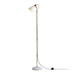 Hector 30 Floor Light, Satin Brass with Grey Braided Cable | Free-standing lights | Original BTC