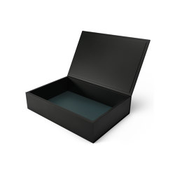 Bookbox black and blue leather magnum | Storage boxes | August Sandgren A/S