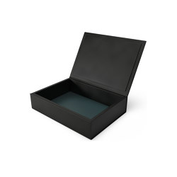 Bookbox black and blue leather large | Living room / Office accessories | August Sandgren A/S