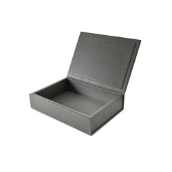 Bookbox grey leather large