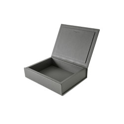Bookbox grey leather medium | Storage boxes | August Sandgren A/S