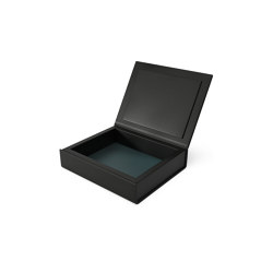 Bookbox black and blue leather small | Storage boxes | August Sandgren A/S