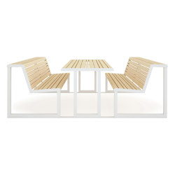 VENTIQUATTRORE.H24 TABLE+ INTEGRATED BENCHES | Table-seat combinations | Urbantime