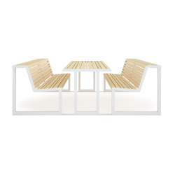 VENTIQUATTRORE.H24 TABLE+ INTEGRATED BENCHES | Table-seat combinations | Diemmebi
