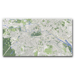 Sound Absorbing Acoustic Frame Motif Berlin Map | Wall panels | Akustikbild-Manufaktur