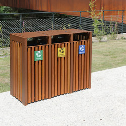 Cinéo Bin specific  3 containers | Waste baskets | Univers et Cité - Mobilier urbain