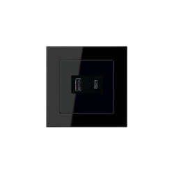 A 550 | USB Ladegerät mit USB-A/C LS 990 Schwarz | USB-Ladesteckdose | JUNG