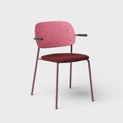 Hale PET Felt Stack Chair Armrests Upholstered | Sillas | De Vorm