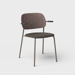 Hale PET Felt Stack Chair Armrests Upholstered | Sillas | De Vorm
