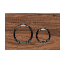 Actuator plates | Sigma21 black walnut, black chrome | Bathroom taps | Geberit