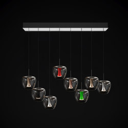 Apple Mood Small Suspension Canopy 2x4 Set, Chrome | Suspended lights | Quasar