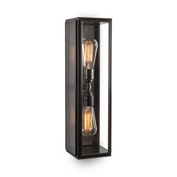 Lantern | Ash Wall Light - Large Twin Lamp - Bronze & Clear Glass | Wandleuchten | J. Adams & Co