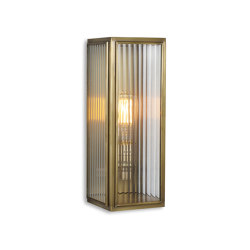 Lantern | Ash Wall Light - Medium - Antique Brass & Clear Reeded Glass | Wandleuchten | J. Adams & Co