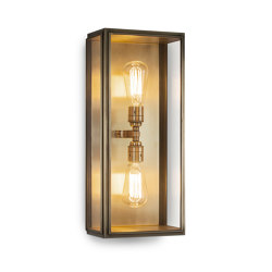 Lantern | Birch Wall Light - Large Twin Lamp - Antique Brass & Clear Glass |  | J. Adams & Co.