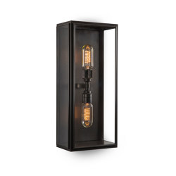 Lantern | Birch Wall Light - Large Twin Lamp - Bronze & Clear Glass | Wandleuchten | J. Adams & Co