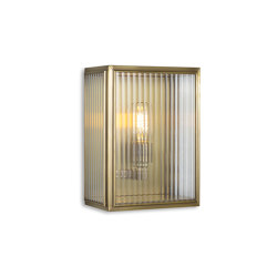 Lantern | Birch Wall Light - Small - Antique Brass & Clear Reeded Glass |  | J. Adams & Co.