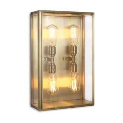 Lantern | Cedar Wall Light - Large Quad Lamp - Antique Brass & Clear Glass |  | J. Adams & Co.
