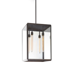 Lantern | Hazel Pendant Outdoor - Large - Bronze & Clear Glass | Suspended lights | J. Adams & Co.