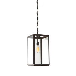 Lantern | Hazel Pendant Indoor - Small - Bronze & Clear Glass | Suspensions | J. Adams & Co