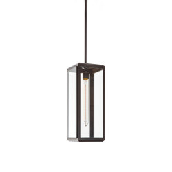 Lantern | Lilac Pendant 1 - Tall - Bronze & Clear Glass | Suspended lights | J. Adams & Co