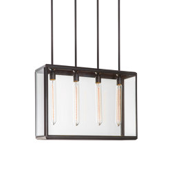 Lantern | Lilac Pendant 4 - Tall - Bronze & Clear Glass | Suspended lights | J. Adams & Co.