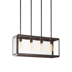 Lantern | Lilac Pendant 4 - Short - Bronze & Clear Glass | Suspended lights | J. Adams & Co.