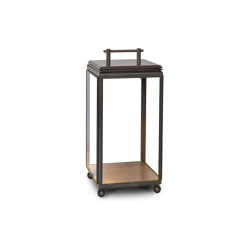 Lantern | Hazel Floor Light - Small, Battery powered - Bronze & Clear Glass | Floor lights | J. Adams & Co