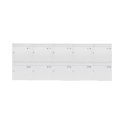 Basic | 10er 2x5 Aufputz Briefkastenanlage Design BASIC 382A AP - RAL 9016 verkehrsweiß 100mm Tiefe |  | Briefkasten Manufaktur