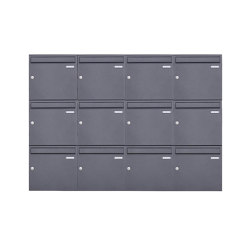 Basic | 12er 3x4 Aufputz Briefkasten Design BASIC 382A AP - DB703 eisenglimmer 100mm Tiefe | Mailboxes | Briefkasten Manufaktur