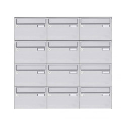 Basic | 12er Edelstahl Aufputz Briefkastenanlage Design BASIC 385 A 220 - Edelstahl V2A geschliffen |  | Briefkasten Manufaktur