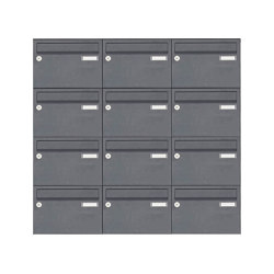 Basic | 12er Edelstahl Aufputz Briefkastenanlage Design BASIC Plus 385 XA 220 - RAL nach Wahl |  | Briefkasten Manufaktur