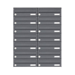 Basic | 14er Edelstahl Aufputz Briefkastenanlage Design BASIC Plus 385XA AP - RAL nach Wahl |  | Briefkasten Manufaktur