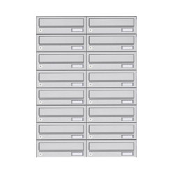 Basic | 16er 8x2 Aufputz Briefkastenanlage Design BASIC 385A- VA AP - Edelstahl V2A, geschliffen |  | Briefkasten Manufaktur