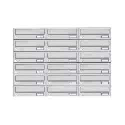 Basic | 18er 6x3 Aufputz Briefkastenanlage Design BASIC 385A- VA AP - Edelstahl V2A, geschliffen |  | Briefkasten Manufaktur