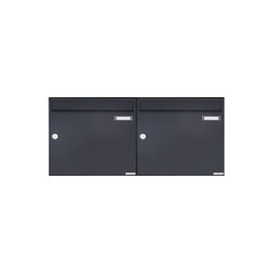 Basic | 2er 1x2 Aufputz Briefkasten Design BASIC 382A AP - RAL 7016 anthrazitgrau 100mm Tiefe | Mailboxes | Briefkasten Manufaktur