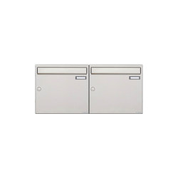 Basic | 2er 1x2 Edelstahl Aufputz Briefkastenanlage Design BASIC 382A-AP Edelstahl V2A, geschliffen 100mm Tiefe | Mailboxes | Briefkasten Manufaktur