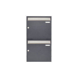 Basic | 2er 2x1 Aufputz Briefkastenanlage Design BASIC 382 AP - Edelstahl-RAL 7016 anthrazitgrau 100mm Tiefe | Mailboxes | Briefkasten Manufaktur