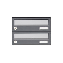 Basic | 2er Aufputz Briefkastenanlage Design BASIC 385A AP - Edelstahl-RAL 7016 anthrazitgrau | Mailboxes | Briefkasten Manufaktur