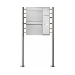 Basic | 2er Edelstahl Standbriefkasten BASIC Plus 593 ST-R - Klingelkasten - INDIVIDUELL Rechts | Mailboxes | Briefkasten Manufaktur